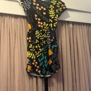 LULAROE Black and Yellow Girls Floral dress size 8